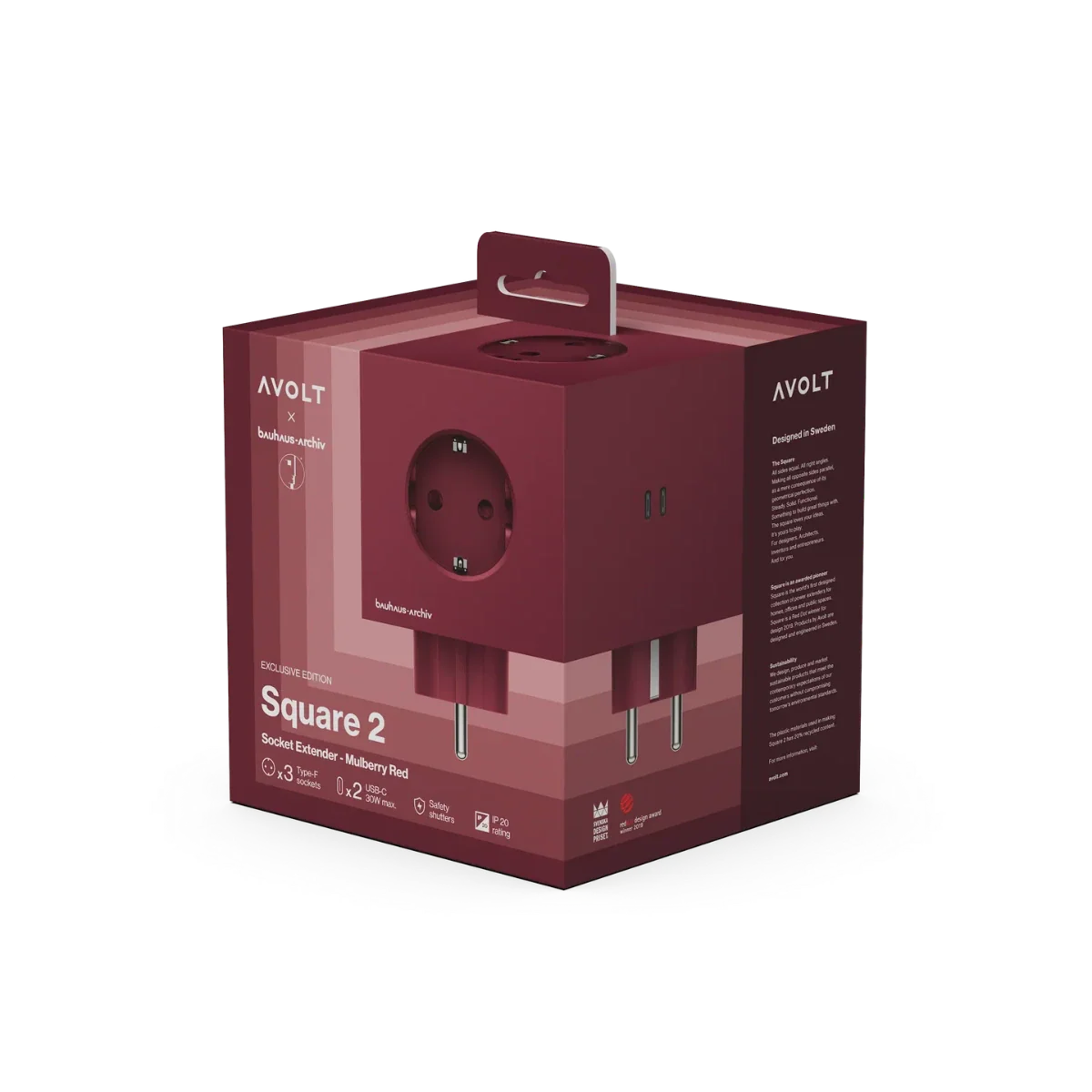 Square 2 USB // Bauhaus-Archiv Mulberry Red - Image 4